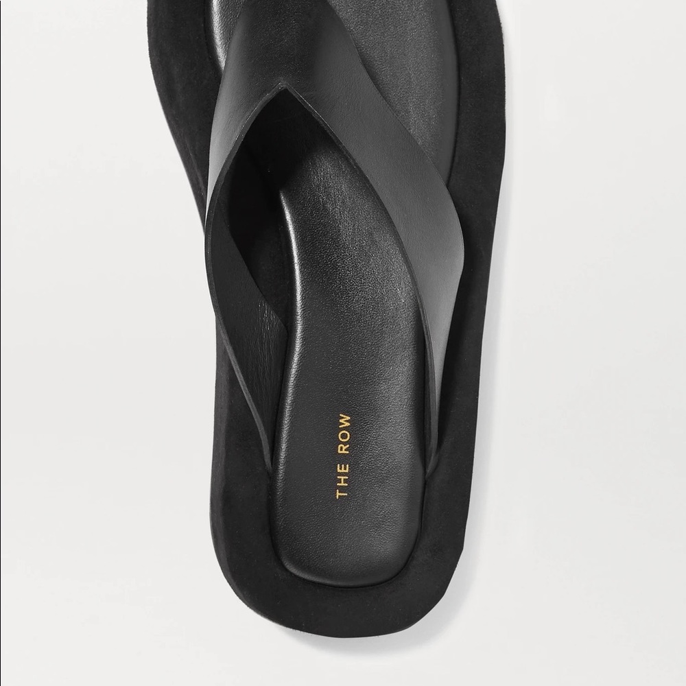 The Row Ginza leather and suede platform flip flops, 37.5 LIKE NEW - Picture 2 of 3